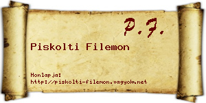 Piskolti Filemon névjegykártya